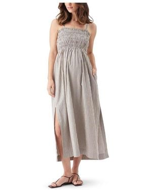 Ripe Maternity Ripe Leo Stripe Shirred Dress - Brown