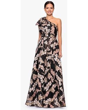Betsy & Adam Betsy Adam One Shoulder Dress - White