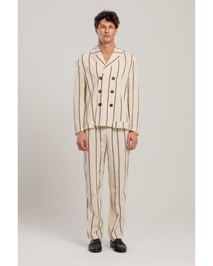 Pcfg Free Heaven Kutnia Striped Oversized Blazer - Orange