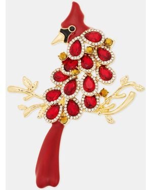 Anne Klein Pave & Stone Cardinal Pin - Red