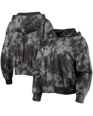 Mitchell & Ness Pittsburgh Steelers Galaxy Full-zip Windbreaker Hoodie Jacket - Black