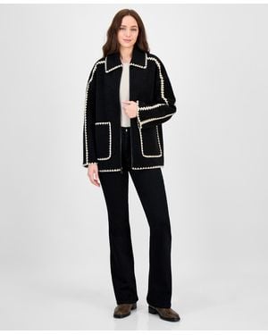 BCBGMAXAZRIA Short Collared Zip Coat - Blue