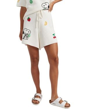 Chinti & Parker Cotton Snoopy Crochet Shorts - White
