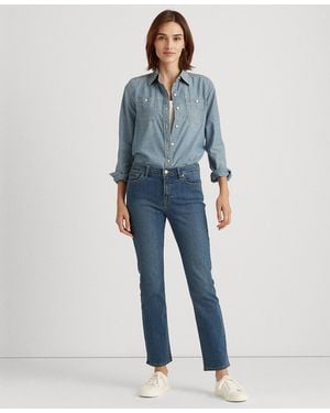 Ralph Lauren Petite Mid-rise Straight Jean - Blue