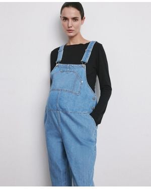 Mango Maternity Denim Dungarees - Blue
