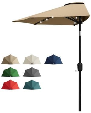 Homfan 9ft Half Patio Umbrella - White