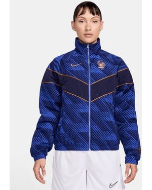 Nike France National Team Windrunner Uv Woven Full-zip Jacket - Blue