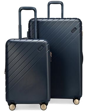Elle Louvre 2-piece Expandable Retro Spinner luggage Set - Blue
