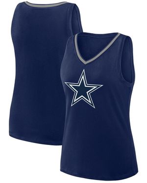 LOGO ATHLETIC Navy Dallas Cowboys Plus Size Stellar Win V-neck Tank Top - Blue
