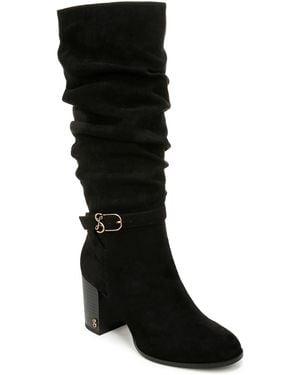 Sam & Libby Round Toe Slouchy Knee Boots - Black