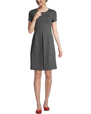 Lands' End School Uniform Short Sleeve Ponte Dress Top Of Knee - Black