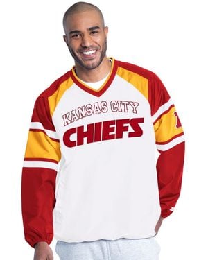 Starter Kansas City Chiefs Infield Play Raglan Pullover Sweatshirt - Red