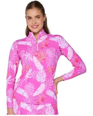 G Lifestyle Clothing G Lifestyle Long Sleeve Mock Neck Top - Pink