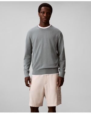 Calvin Klein Supima Crewneck Sweater - Gray