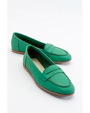 Forever & Always Shoes Dorothy Leather Loafer - Green