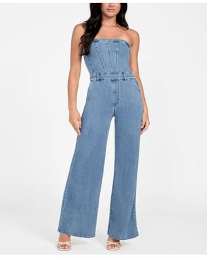 Guess Donna Sleeveless Denim Jumpsuit - Blue