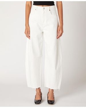 Blank NYC The Bowery Barrel Mid-rise Jeans - White