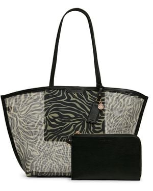 Anne Klein Printed Medium Tote Handbag - Black