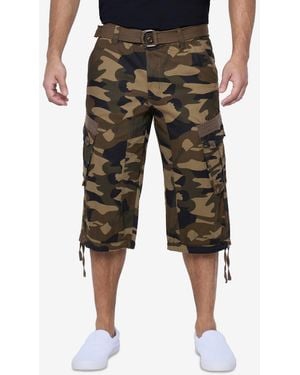 Xray Jeans X-ray Belted Capri Cargo Shorts - Multicolor
