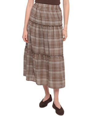 Petal & Pup Campbell Tiered Maxi Skirt - Brown