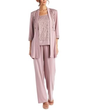 R & M Richards Sequined Lace 2-pc. Set - Purple