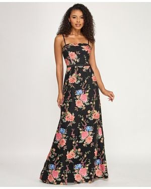 City Studios Floral Embroidered Gown - White