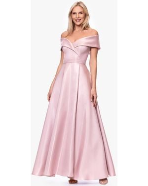 Xscape Petite Sweetheart Off-the-shoulder Ball Gown - Pink
