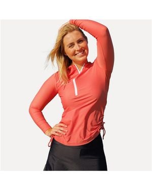 Calypsa Half-zip Nora Swim Top - Red