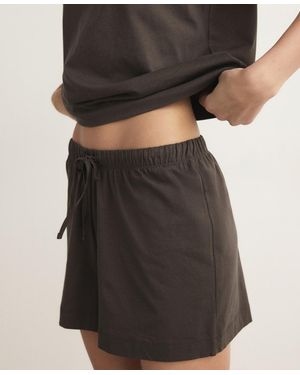 Mango Cotton Two-piece Short-sleeved Pajamas - Black
