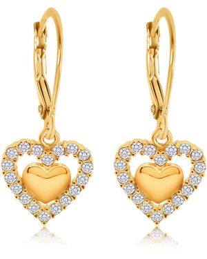 Chanteur Girls 18k Gold Plated Heart Hypoallergenic Earrings - Metallic