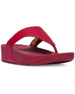 Fitflop Lulu Leather Toe-thongs Sandals - Red