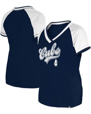 KTZ Chicago Cubs Gameday Raglan V-neck T-shirt - Blue