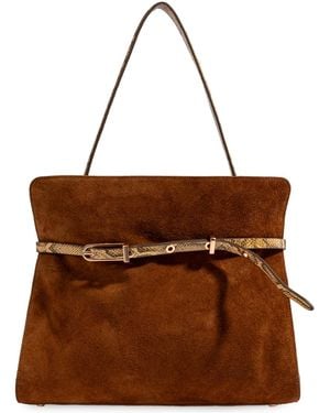 Sam Edelman Structured Florence Medium Satchel Handbag - Brown