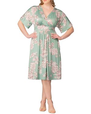 Kiyonna Plus Size Gia A-line Midi Dress - Green