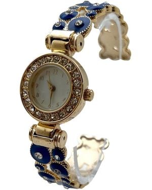 Olivia Pratt Colorful Round Shapes Band Bangle Watch - White