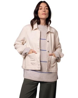 Celtic & Co. Long Sleeve Patch Pocket Denim Jacket - Natural