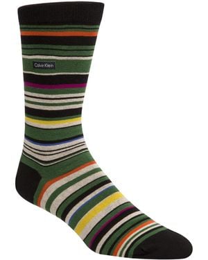 Calvin Klein Striped Crew Socks - Green