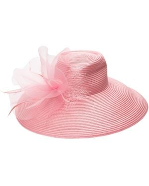 August Accessories Romantic Profile Crinoline Hat - Pink