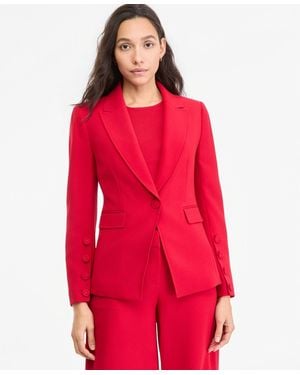 Tahari Single-button Peak-lapel Blazer - Red