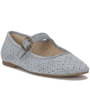 Lucky Brand Tannyr Perforated Mary Jane Ballet Flats - Gray