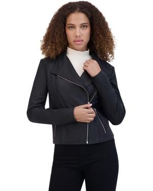 Andrew Marc Felix Moto Leather Jacket - Blue
