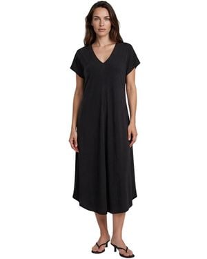 Masai Manebili V-neck Draped Midi Dress - Black