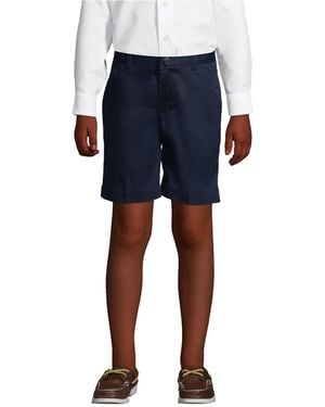 Lands' End Big Boys Slim Plain Front Blend Chino Shorts - Blue