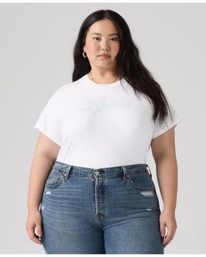 Levi's Plus Size Crew Neck Short-sleeve Logo T-shirt - White