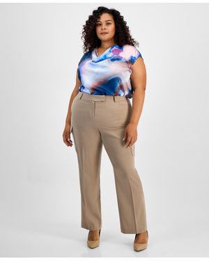 Tahari Plus Size Straight-leg Cargo Pants - Blue