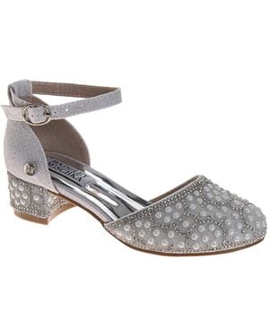 Badgley Mischka Little Girls Glitter Dress Heels - Gray