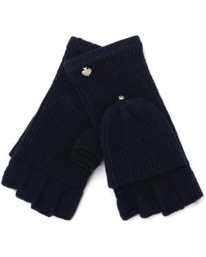 Kate Spade Knit Pop Top Mittens - Blue