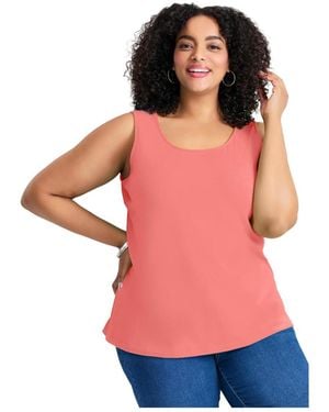 Avenue Plus Size Basic Layering Tank - Red