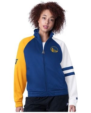 Starter Golden State Warriors Line Up Dolman Raglan Full-zip Track Jacket - Blue