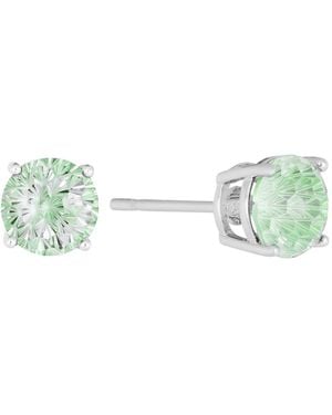 Macy's Sterling Silver Cubic Zirconia Solitaire Stud Earrings - Green